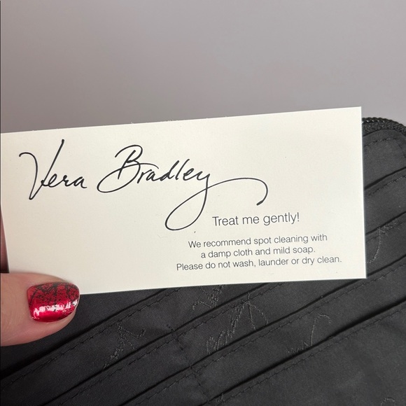 Vera Bradley Turn Lock Wallet Baroque Yellow Gray Black White Floral - Picture 7 of 14